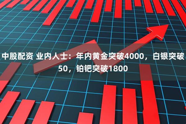 中股配资 业内人士：年内黄金突破4000，白银突破50，铂钯突破1800