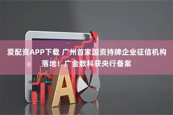 爱配资APP下载 广州首家国资持牌企业征信机构落地！广金数科获央行备案